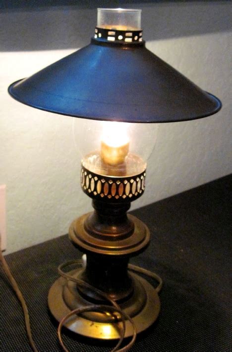 For Old Time's Sake: ANTIQUE BRASS ALADDIN ELECTRIC LAMP WITH MATCHING SHADE