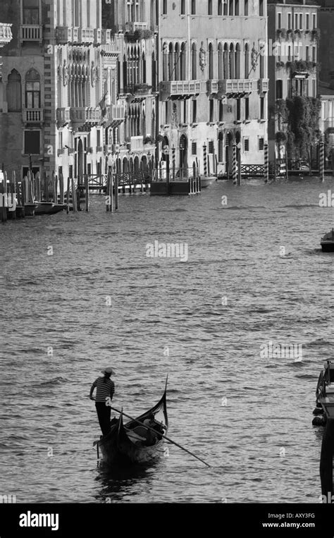 Lone Gondola The Grand Canal Venice High Resolution Stock Photography and Images - Alamy