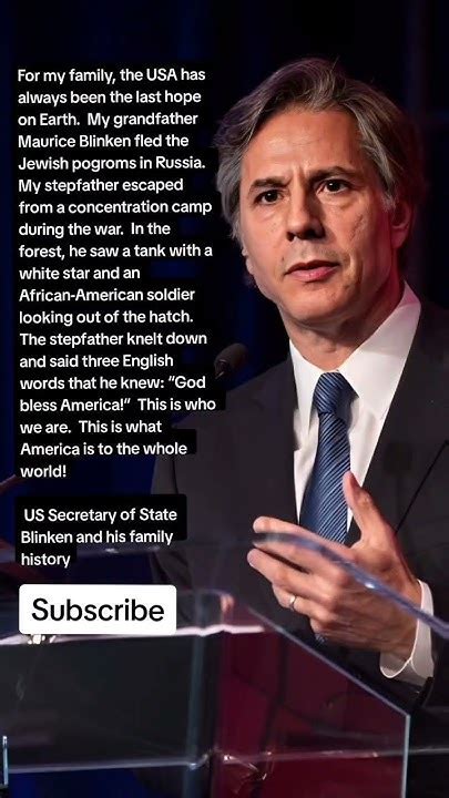 US Secretary of State Blinken and his family history (Quotes) - YouTube