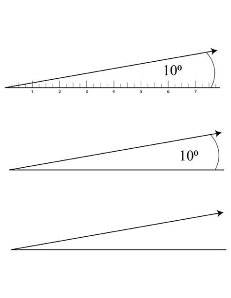 10 degree angle template in inches | Templates, Template printable, Degree angle