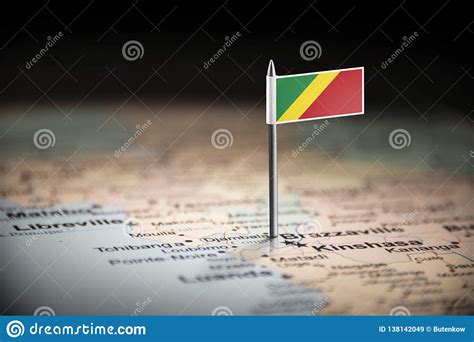 Congo Marked with a Flag on the Map Stock Image - Image of nationalism, country: 138142049