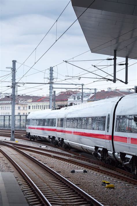 VIENNA, AUSTRIA - MAY 27: the Intercity-Express Deutsche Bahn ICE Train on Main Railway Station ...