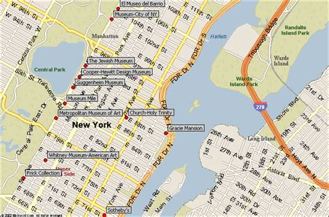 Upper East Side New York City Attractions Map - Find the NYC attraction you seek in Manhattan NY