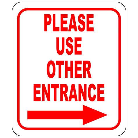 Buy Please Use Other Entrance Right Arrow Door Sign for Employees, Visitors or Deliveries ...