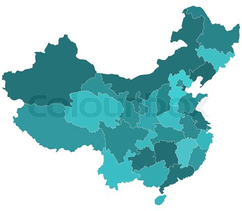 China regions map | Stock vector | Colourbox