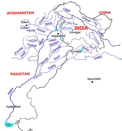 Satluj River Map