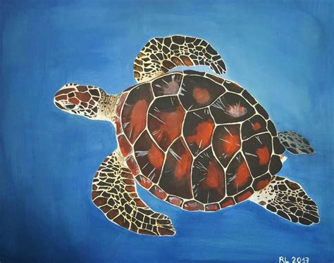 Sea turtle by Rocksane-Art | Turtle, Mini paintings, Turtle painting