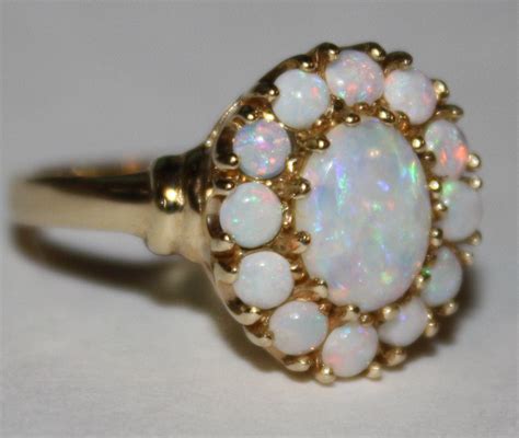 Vintage Opal Ring 10K Gold Ring 1930's Circa by fairytaletreasures