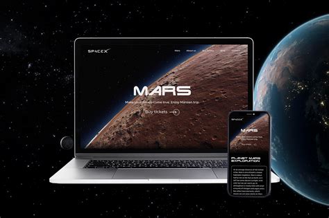 Landing page Mars on Behance