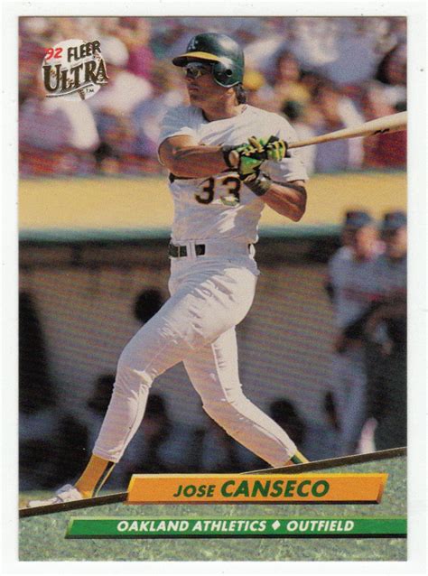 Jose Canseco # 110 - 1992 Fleer Ultra Baseball | Jose canseco, Baseball, Jose