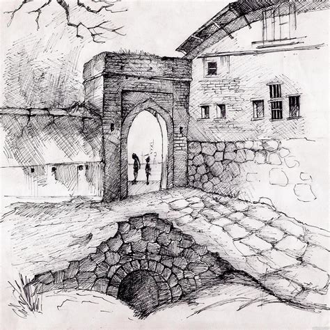 Village Drawing Sketch at PaintingValley.com | Explore collection of Village Drawing Sketch