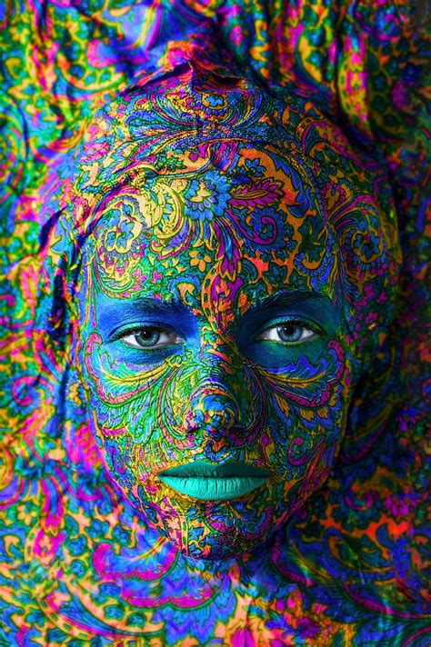 : face, colorful, painting, illustration, women, model, depth of field, blue eyes, portrait ...
