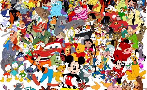 Wallpaper Of All The Disney Cartoon Characters In One Picture