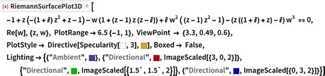 RiemannSurfacePlot3D | Wolfram Function Repository