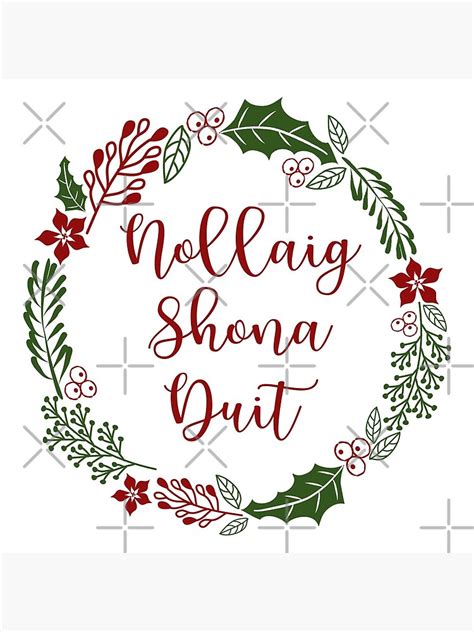 "Nollaig Shona Duit, Irish Gaelic Merry Christmas Sticker Sheet" Coasters (Set of 4) for Sale by ...