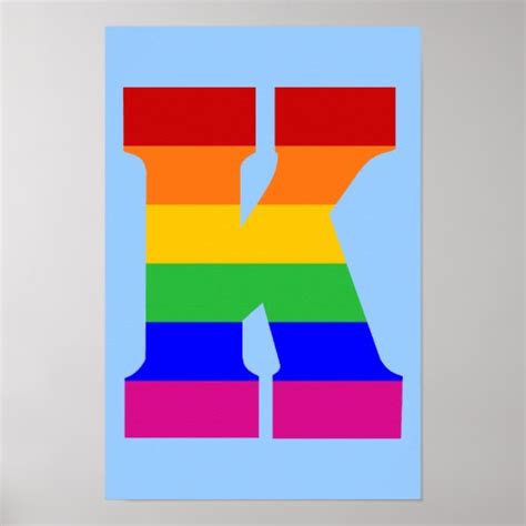 Rainbow Letter K Poster | Zazzle