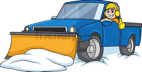 Man In Snow Plow Vehicle Cartoon Clipart Vector - FriendlyStock