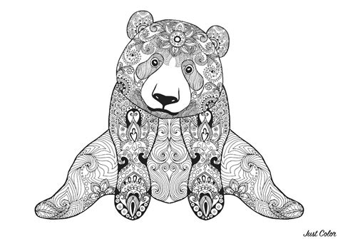 Sitting bear - Bears Adult Coloring Pages