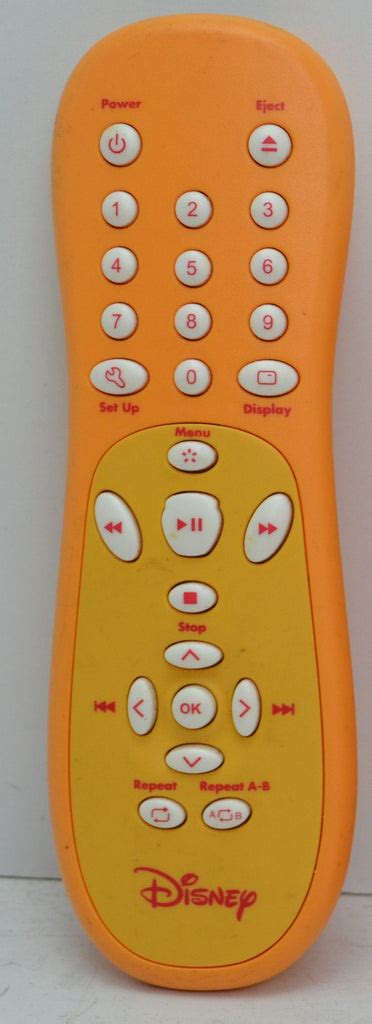 Disney Remote Control Transmitter TV DVD Orange / Yellow