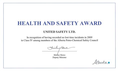 Safety Award Template For Your Needs