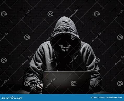 Anonymous Hacker without Face Typing Computer Laptop. Concept of ...