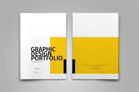 Graphic Design Portfolio Template on Yellow Images Creative Store