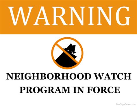 Printable Neighborhood Watch Sign