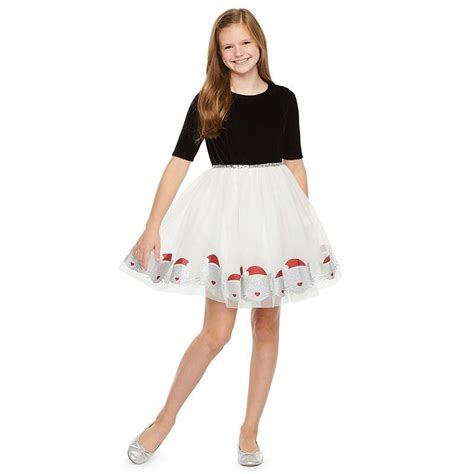 Lilt Elbow Sleeve Party Dress - Preschool / Big Kid Girls, Color: Black ...