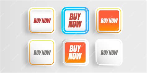 Premium Vector | Buy now button set design template