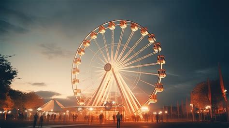 Premium AI Image | Ferris wheel at night