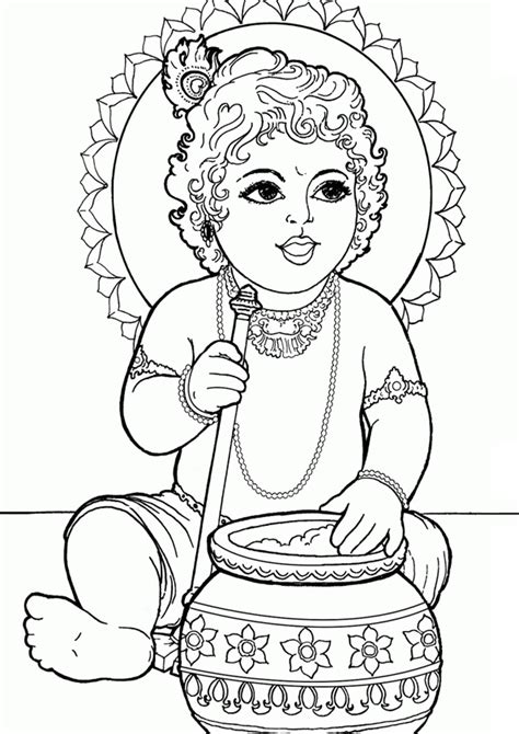 Coloring Pages | Printable Lord Krishna Coloring Pages for Kids