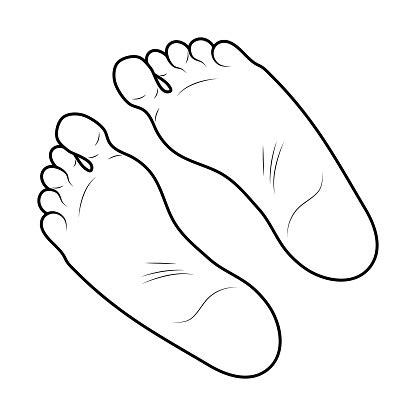 Foot Print Icon Outline Design Isolated On White Background Stock Illustration - Download Image ...