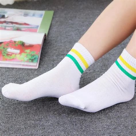 Stripe Print Kids Girls Socks Cotton School Students Socks Soft Kids ...