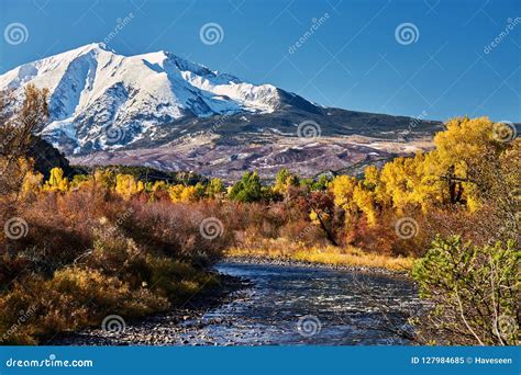 Mount Sopris Autumn Landscape in Colorado Stock Image - Image of fall, forest: 127984685