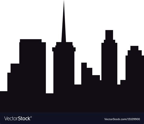 Silhouette building city urban skyline image Vector Image