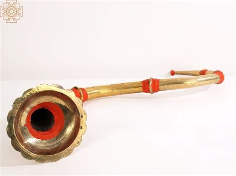 7" Indian Musical Instrument Narsinga | Brass | Exotic India Art