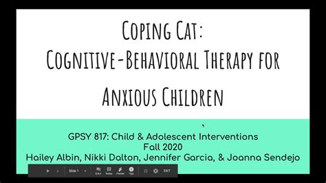 Coping Cat: Cognitive-Behavioral Therapy for Anxious Children - YouTube