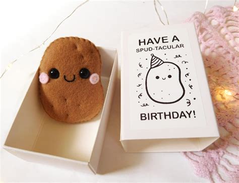 Felt Potato happy birthday gift in a matchbox by ReiCreazioni on DeviantArt