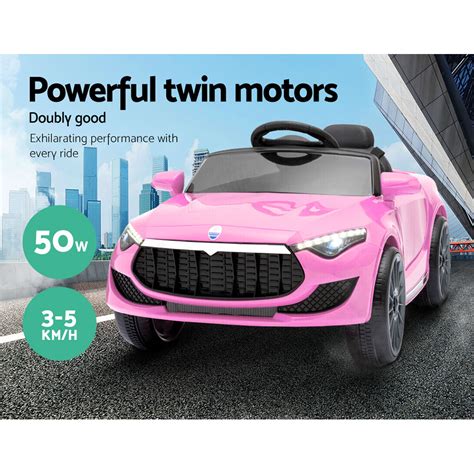 Kids Ride On Car Battery Electric Toy Remote Control Pink Cars Dual ...