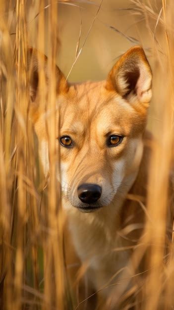 Premium AI Image | dingo dog leopard hidden predator photography grass ...