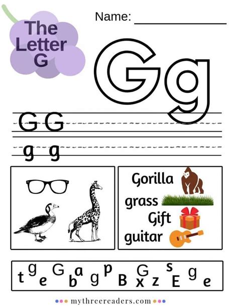 find the letter g worksheet all kids network - letter g writing ...