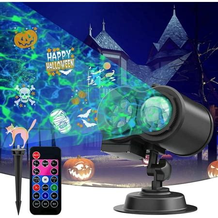 Halloween Light Projector, 20 Slides 10 Colors LED Holiday Projector Light for Outdoor Indoor ...