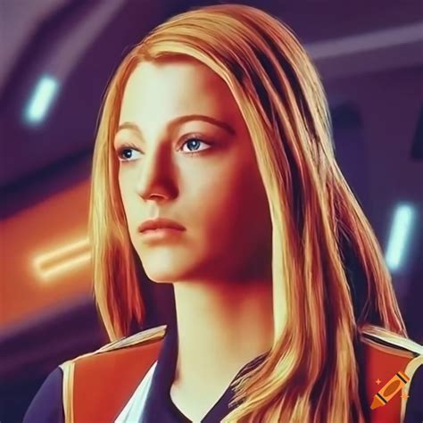 Blake lively as a scientist in starfleet on star trek discovery in ...