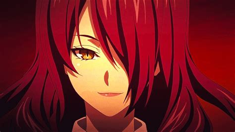 Anime Girl With Red Hair And Gold Eyes