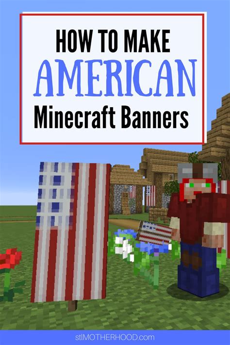 an american flag and a minecraft banner with the words how to make ...