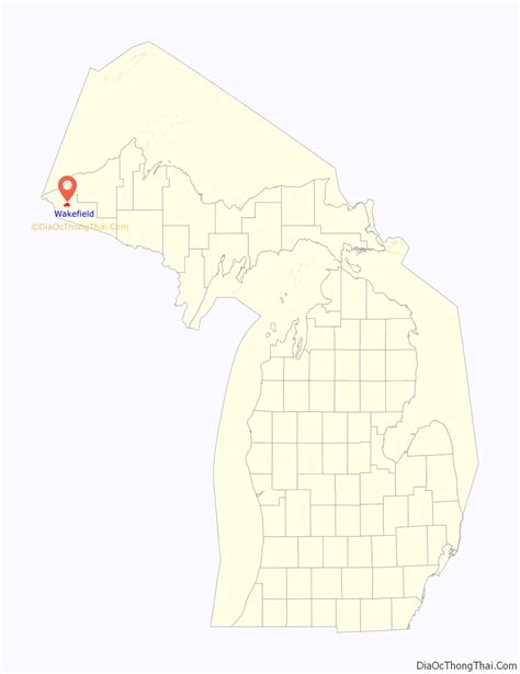 Map of Wakefield city, Michigan - Thong Thai Real