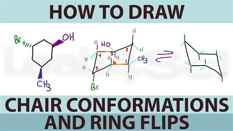 How to Draw Cyclohexane Chair Conformations and Ring Flips - YouTube