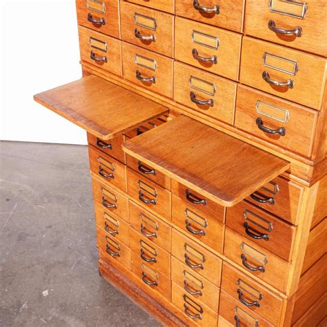 1950s Oak Tall Multi Drawer Chest of Drawers, Storage Cabinet, Filing ...