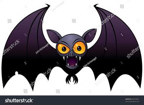 Vector Cartoon Illustration Halloween Vampire Bat Stock Vector (Royalty ...