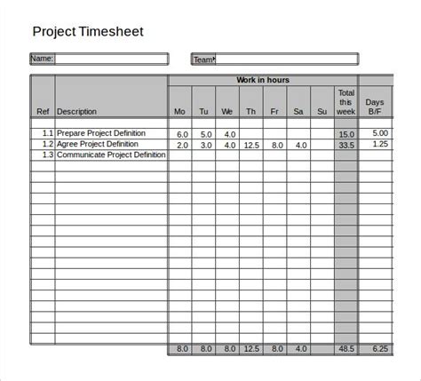 Timesheet template, Time sheet printable, Sample resume